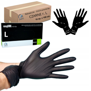Rukavice Zarys easyCare_nitril_black veľkosť 9 - L 50 párov